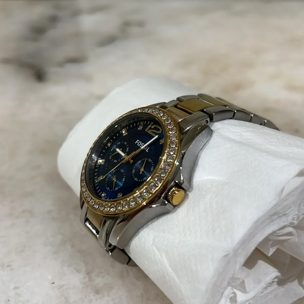 Fossil  Riley Quartz Stainless - Picture 3 of 4